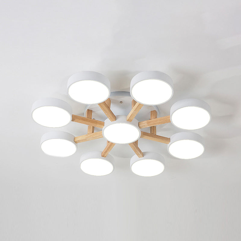 Plafonniers encastrés à LED multi-têtes, luminaire de plafond contemporain
