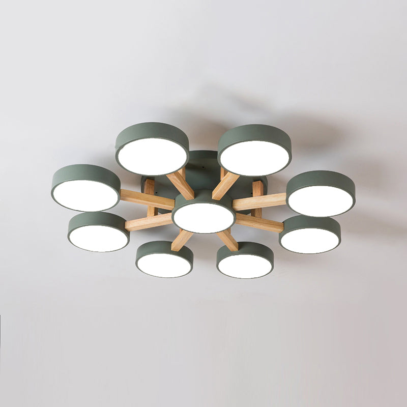 Plafonniers encastrés à LED multi-têtes, luminaire de plafond contemporain