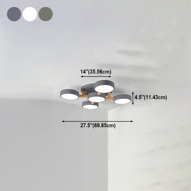 Plafonniers encastrés à LED multi-têtes, luminaire de plafond contemporain