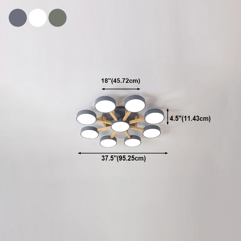 Plafonniers encastrés à LED multi-têtes, luminaire de plafond contemporain