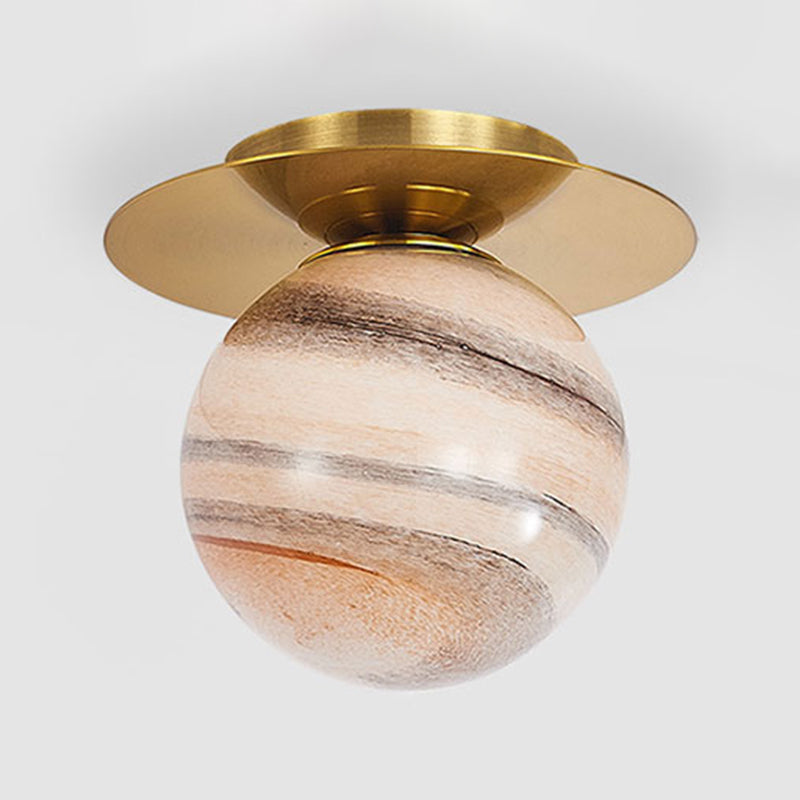 Glass Round Ceiling Mount Light Minimalist-Style Flush Mount Ceiling Light Fixture