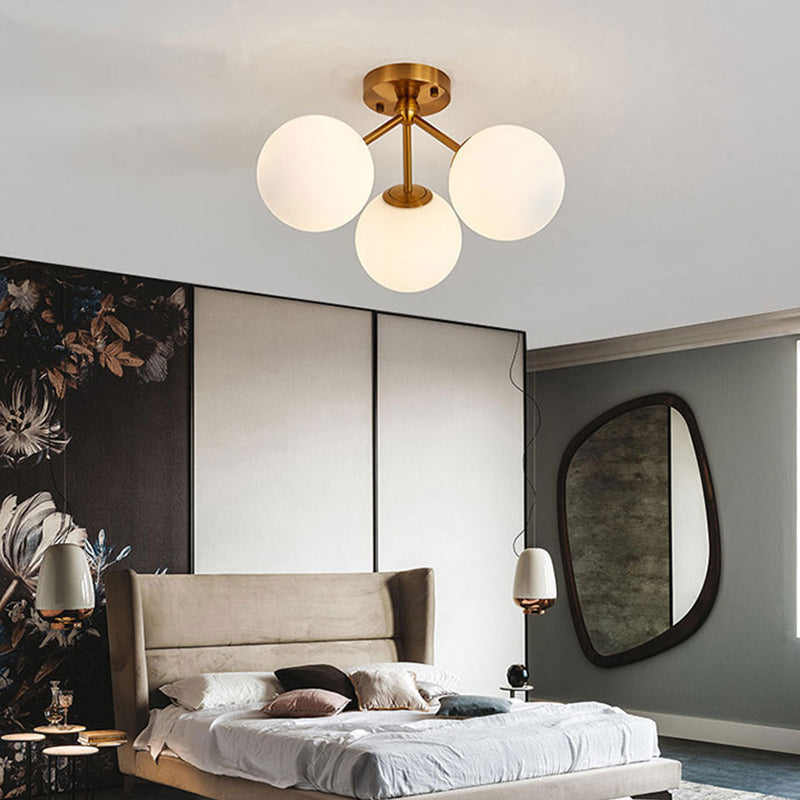 Glass Round Ceiling Mount Light Minimalist-Style Flush Mount Ceiling Light Fixture