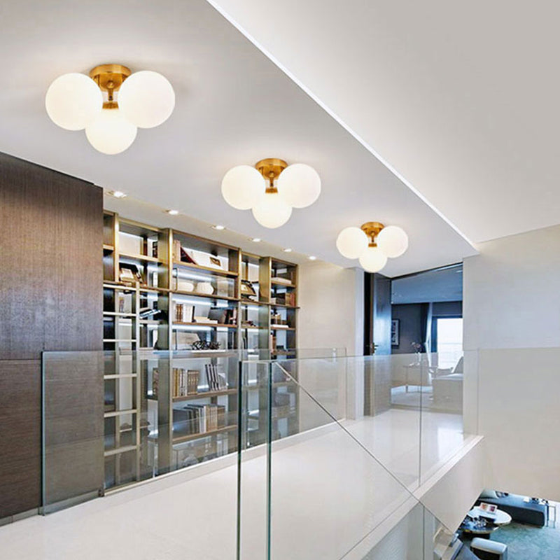 Glass Round Ceiling Mount Light Minimalist-Style Flush Mount Ceiling Light Fixture