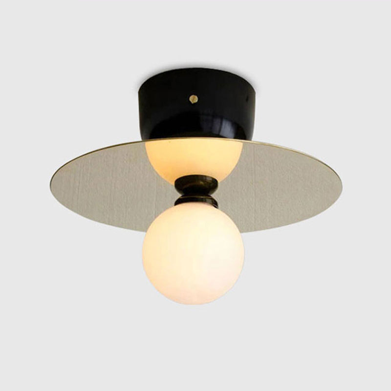 Glass Round Ceiling Mount Light Minimalist-Style Flush Mount Ceiling Light Fixture