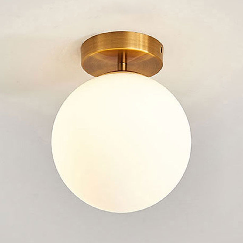 Glass Round Ceiling Mount Light Minimalist-Style Flush Mount Ceiling Light Fixture