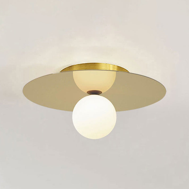 Glass Round Ceiling Mount Light Minimalist-Style Flush Mount Ceiling Light Fixture