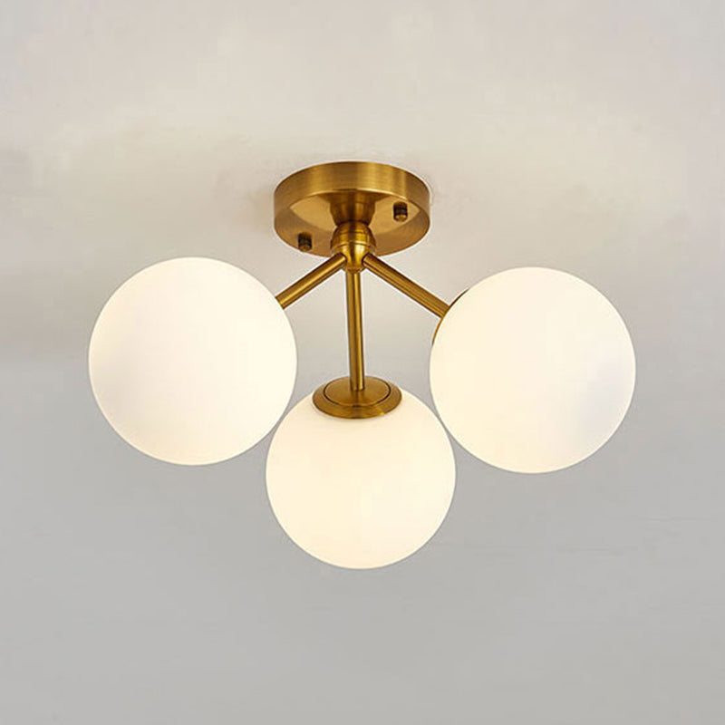 Glass Round Ceiling Mount Light Minimalist-Style Flush Mount Ceiling Light Fixture
