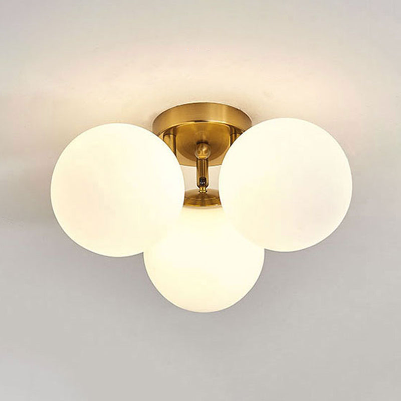 Glass Round Ceiling Mount Light Minimalist-Style Flush Mount Ceiling Light Fixture