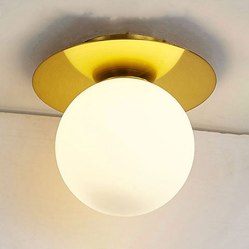Glass Round Ceiling Mount Light Minimalist-Style Flush Mount Ceiling Light Fixture