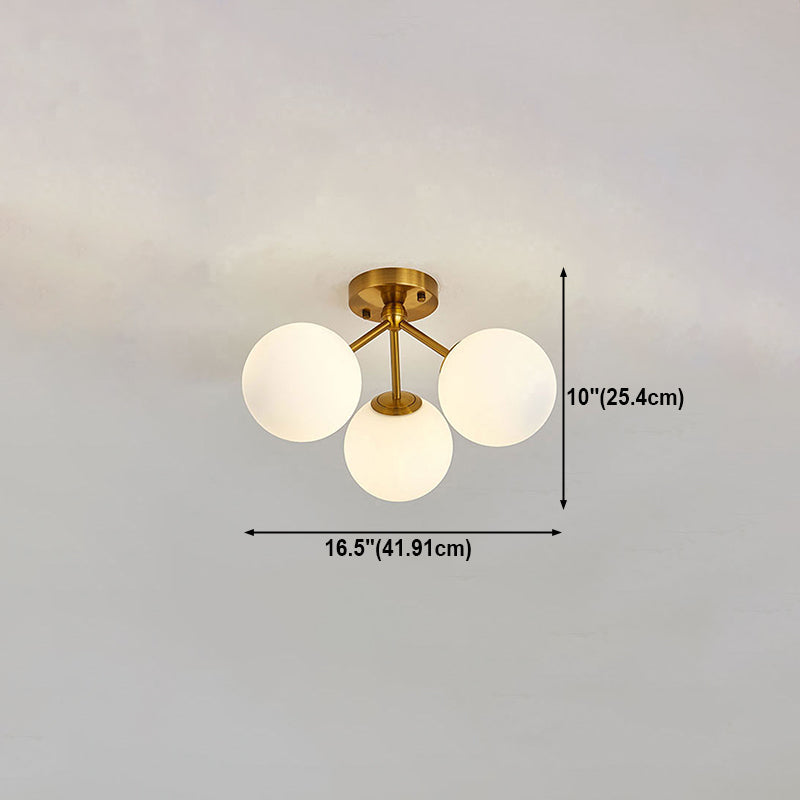 Glass Round Ceiling Mount Light Minimalist-Style Flush Mount Ceiling Light Fixture