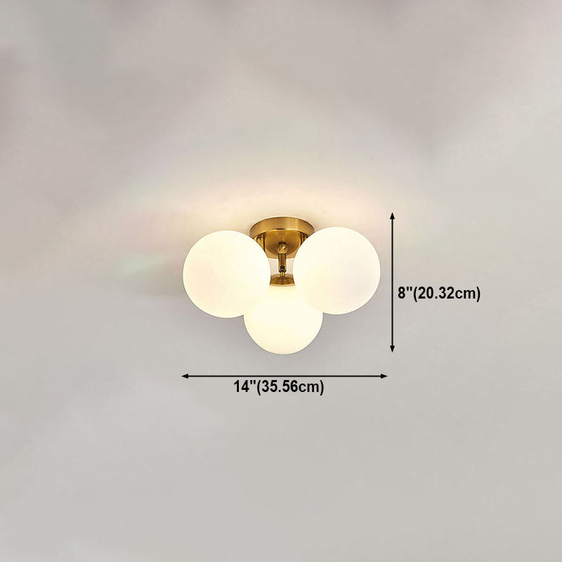 Glass Round Ceiling Mount Light Minimalist-Style Flush Mount Ceiling Light Fixture