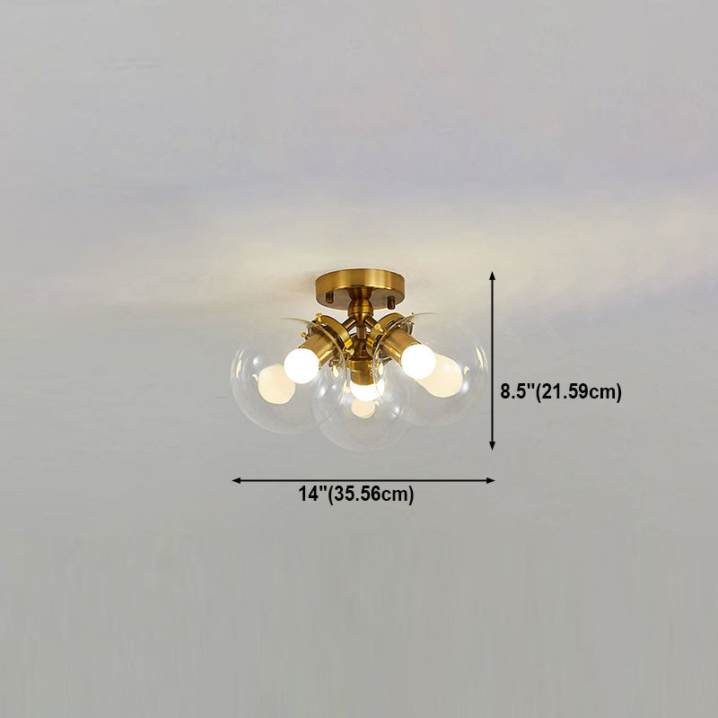 Glass Round Ceiling Mount Light Minimalist-Style Flush Mount Ceiling Light Fixture