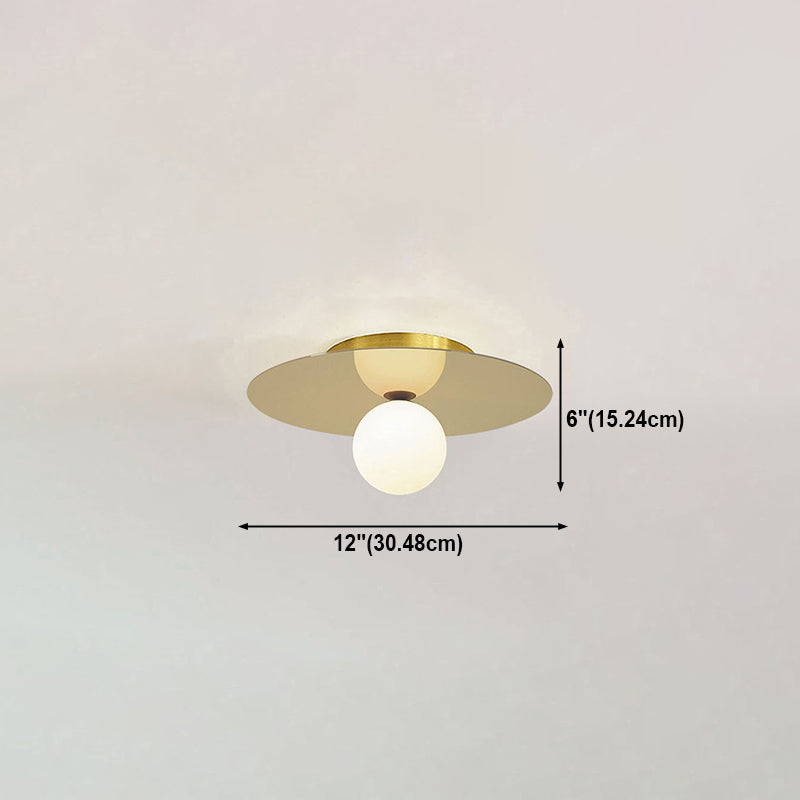 Glass Round Ceiling Mount Light Minimalist-Style Flush Mount Ceiling Light Fixture