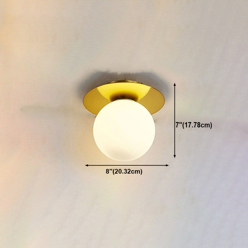 Glass Round Ceiling Mount Light Minimalist-Style Flush Mount Ceiling Light Fixture