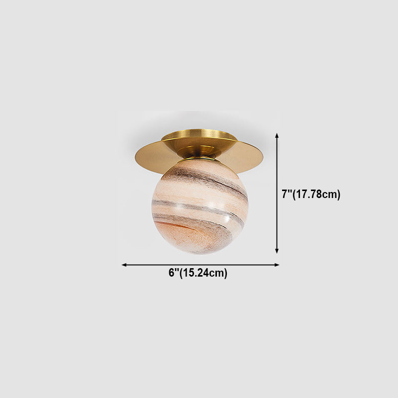 Glass Round Ceiling Mount Light Minimalist-Style Flush Mount Ceiling Light Fixture