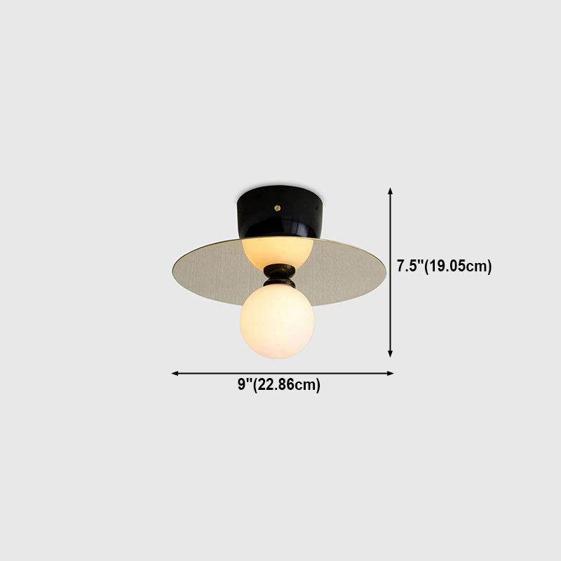Plafonnier rond en verre, luminaire de plafond encastré de style minimaliste
