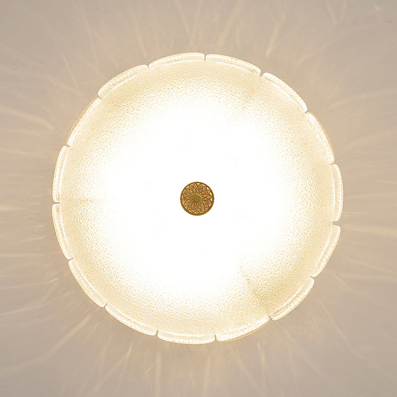 Lampade da incasso in metallo Lampade da soffitto tradizionali a semi-incasso con paralume in vetro