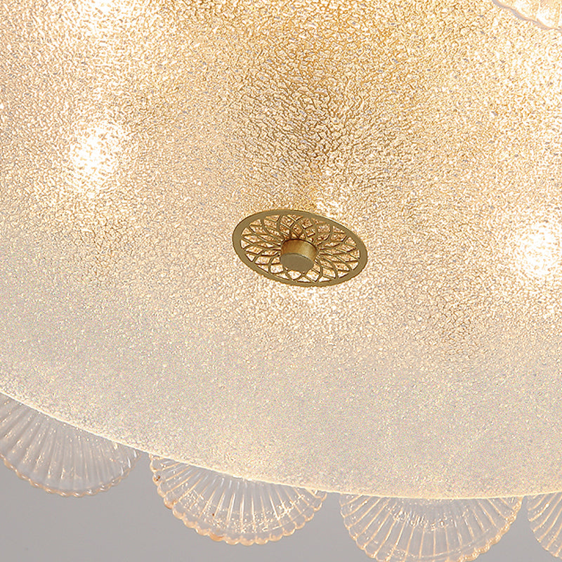 Lampade da incasso in metallo Lampade da soffitto tradizionali a semi-incasso con paralume in vetro