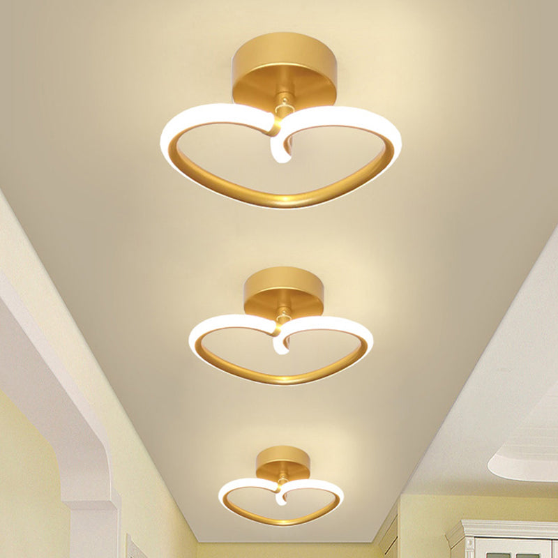 Heart Shape Flush Mounted Ceiling Lights Contemporary Ceiling Lighting for Living Room