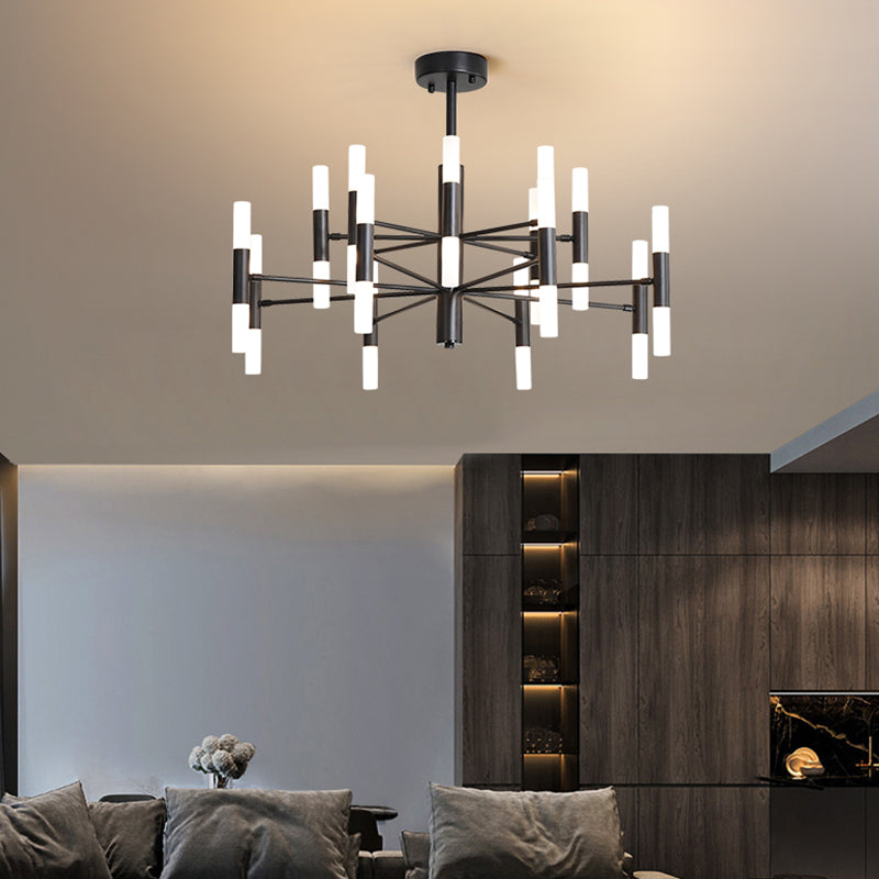 Postmodern Style Ceiling Chandelier Multi-Light Metal Acrylic Hanging Lamp Kit