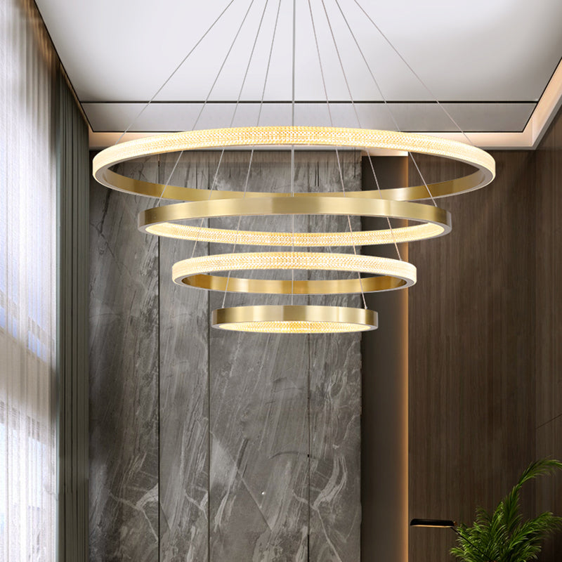 Multi -Layer -runde Schattenhänge hängender moderner Acryl -Anhänger Licht für Esszimmer