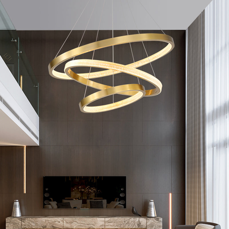 Multi -Layer -runde Schattenhänge hängender moderner Acryl -Anhänger Licht für Esszimmer