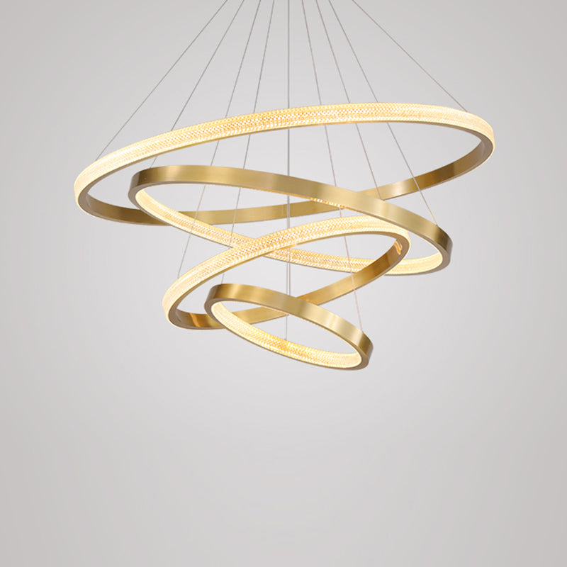 Multi -Layer -runde Schattenhänge hängender moderner Acryl -Anhänger Licht für Esszimmer