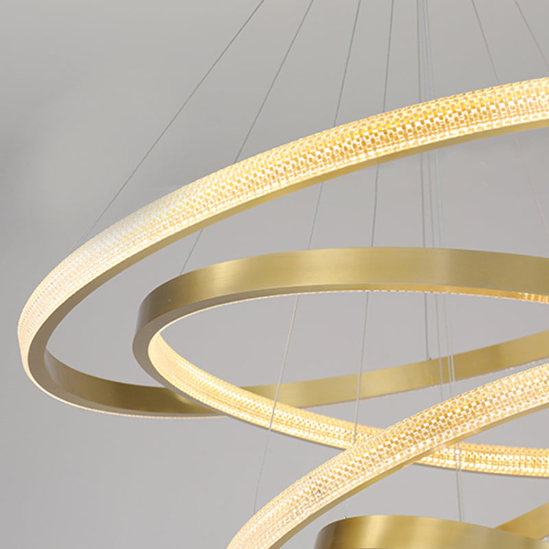 Multi Layer Round Shade Hanging Light Modern Style Acrylic Pendant Light for Dining Room