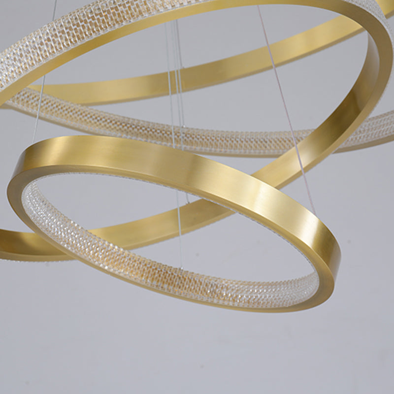 Multi Layer Round Shade Hanging Light Modern Style Acrylic Pendant Light for Dining Room