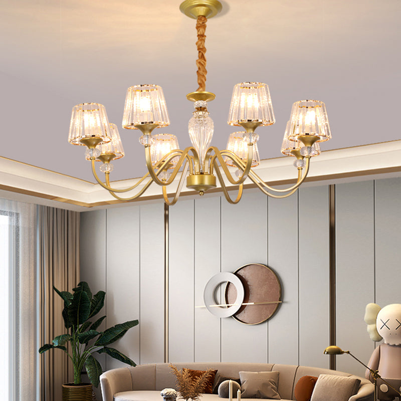 American Style Chandelier Glass Shade Ceiling Chandelier for Living Room