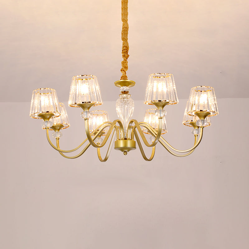 American Style Chandelier Glass Shade Ceiling Chandelier for Living Room
