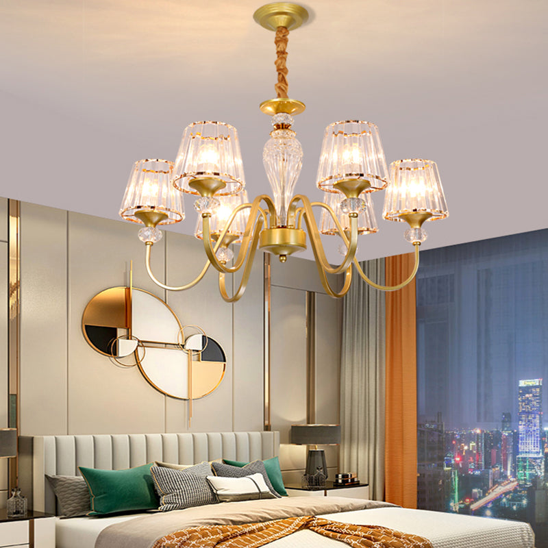 American Style Chandelier Glass Shade Ceiling Chandelier for Living Room