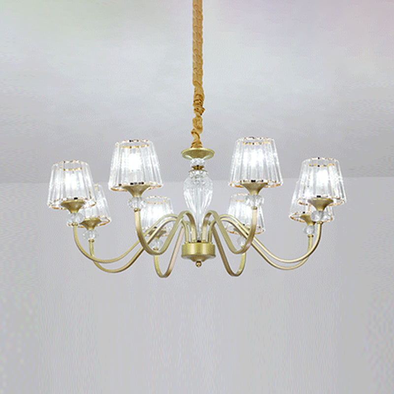 American Style Chandelier Glass Shade Ceiling Chandelier for Living Room