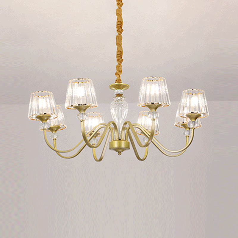 American Style Chandelier Glass Shade Ceiling Chandelier for Living Room