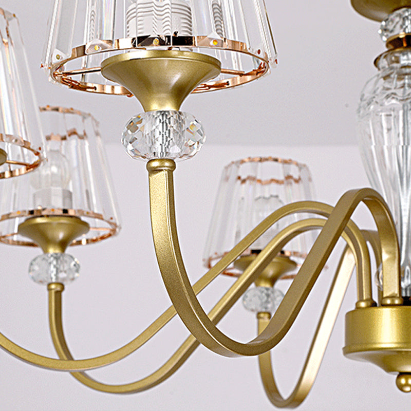 American Style Chandelier Glass Shade Ceiling Chandelier for Living Room