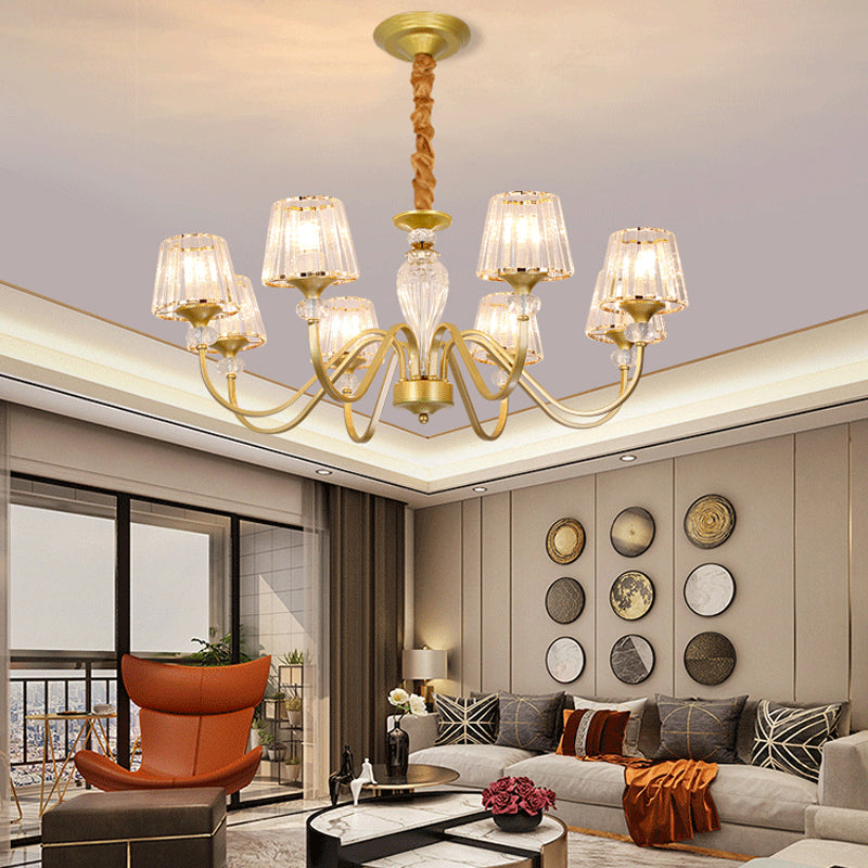 American Style Chandelier Glass Shade Ceiling Chandelier for Living Room