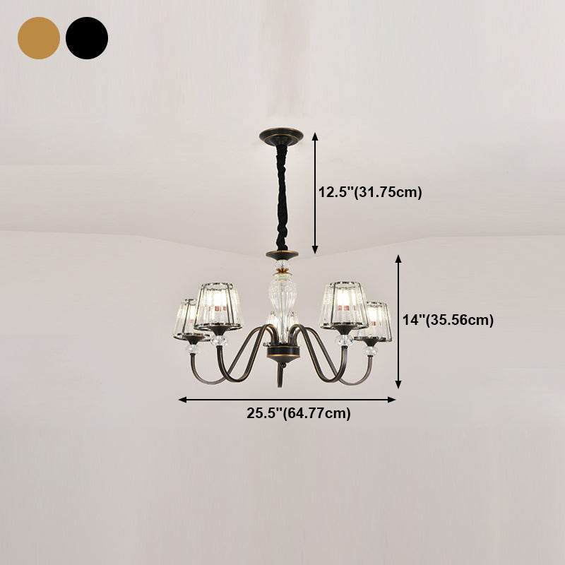 American Style Chandelier Glass Shade Ceiling Chandelier for Living Room