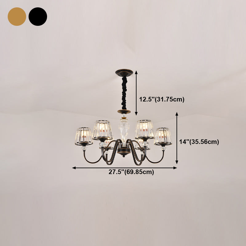 American Style Chandelier Glass Shade Ceiling Chandelier for Living Room