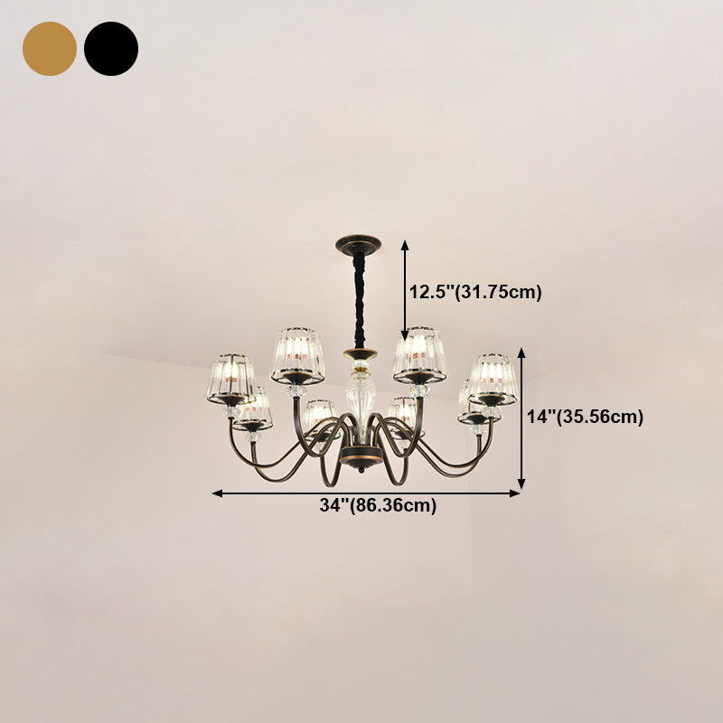 American Style Chandelier Glass Shade Ceiling Chandelier for Living Room