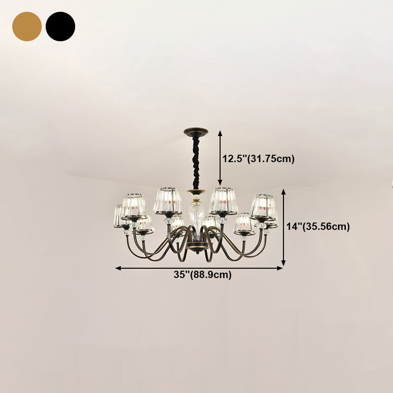 American Style Chandelier Glass Shade Ceiling Chandelier for Living Room