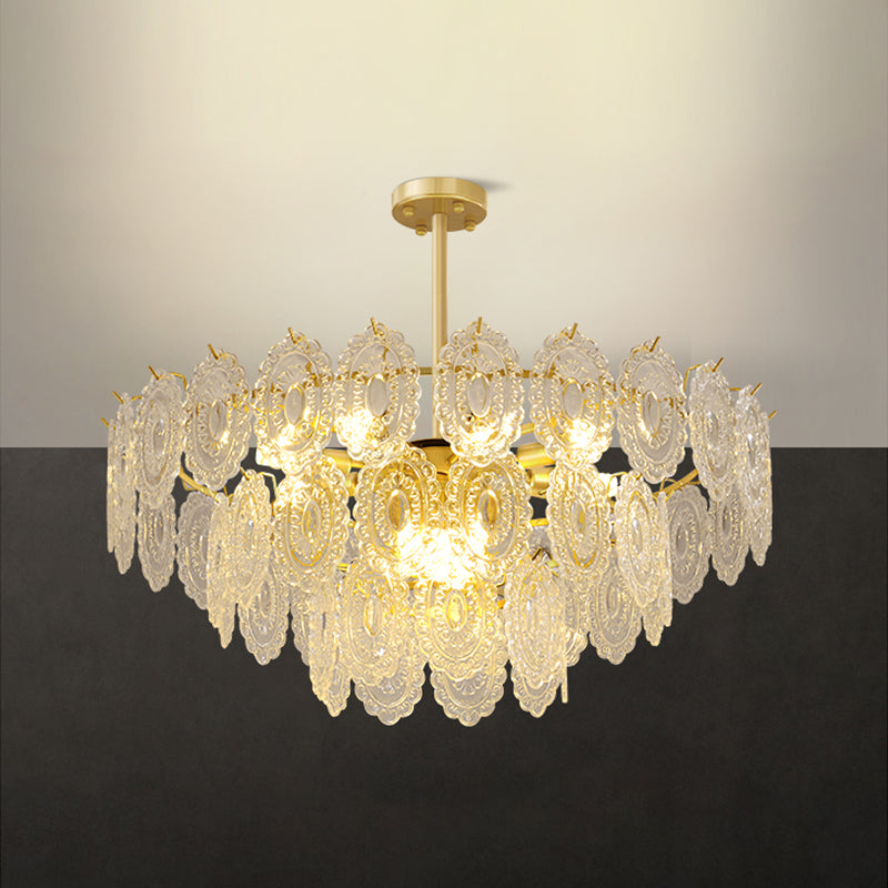 Lampada in stile moderno lampadario in metallo in metallo vetro a più luci ciondolo lampadario