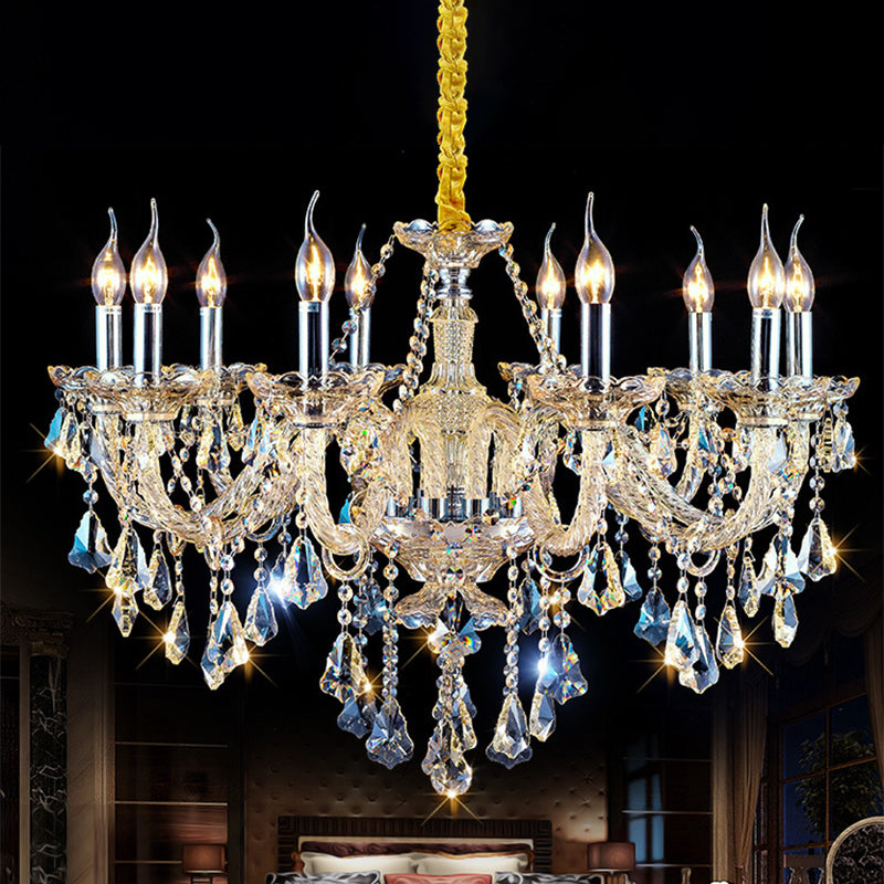 Nordic Style Chandelier Light Crystal Glass Pendant Light for Living Room
