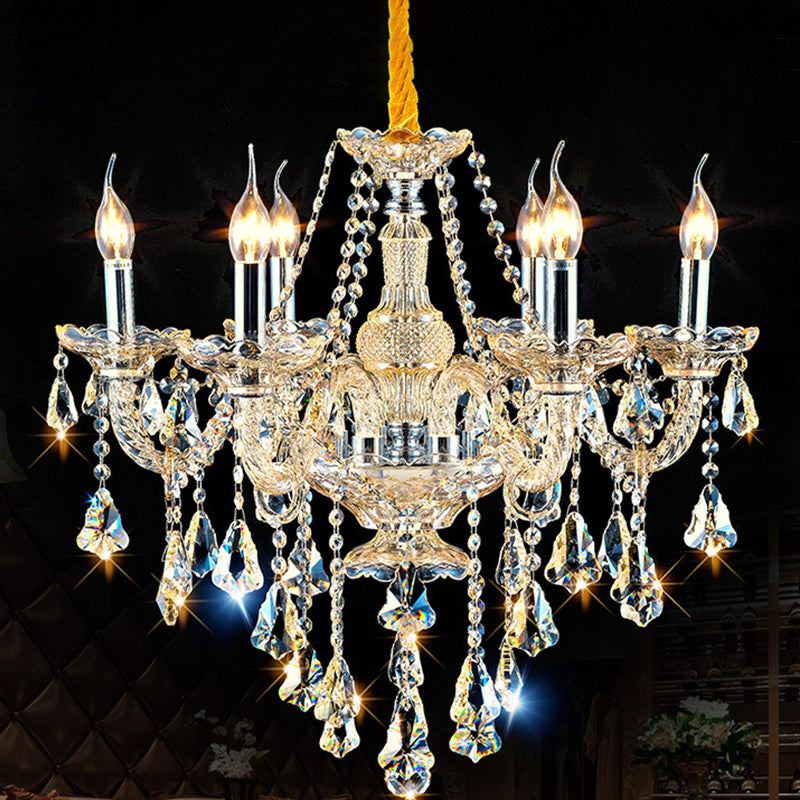 Nordic Style Chandelier Light Crystal Glass Pendant Light for Living Room