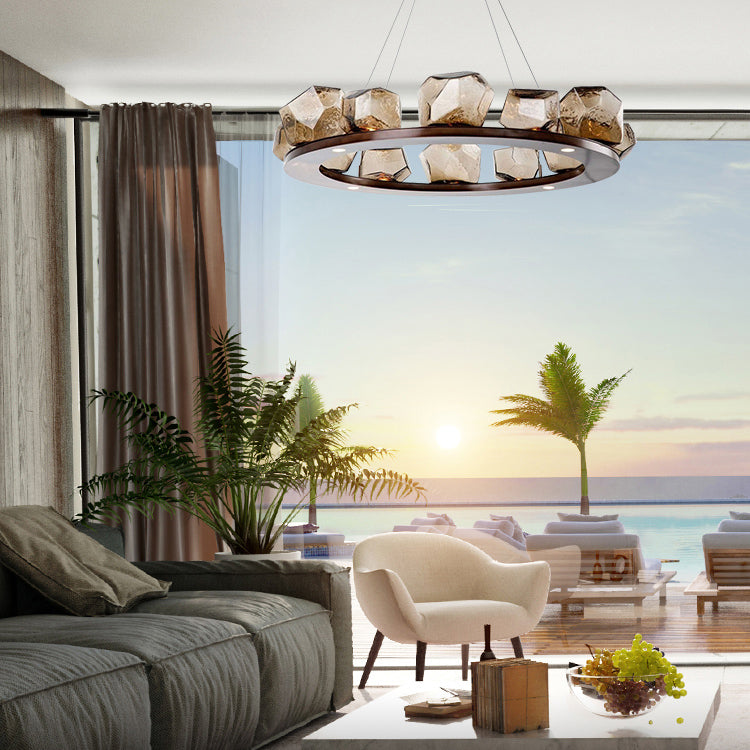Modern Style Chandelier Irregular Glass Chandelier Lighting Fixtures for Living Room