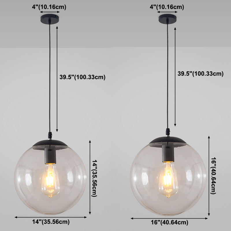 Balla di vetro appeso a sospensione moderna Apparecchi di illuminazione a sospensione per soggiorno