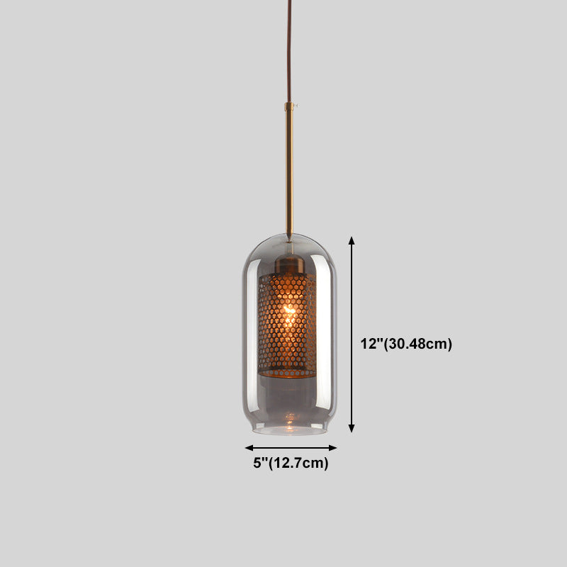 Glass Shade Hanging Light Industrial Style Pendant Lighting Ayémorrat pour le salon
