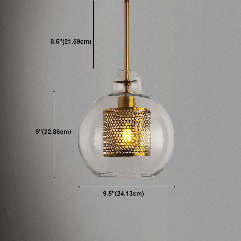 Glass Shade Hanging Light Industrial Style Pendant Lighting Ayémorrat pour le salon