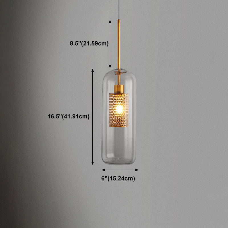 Glass Shade Hanging Light Industrial Style Pendant Lighting Ayémorrat pour le salon