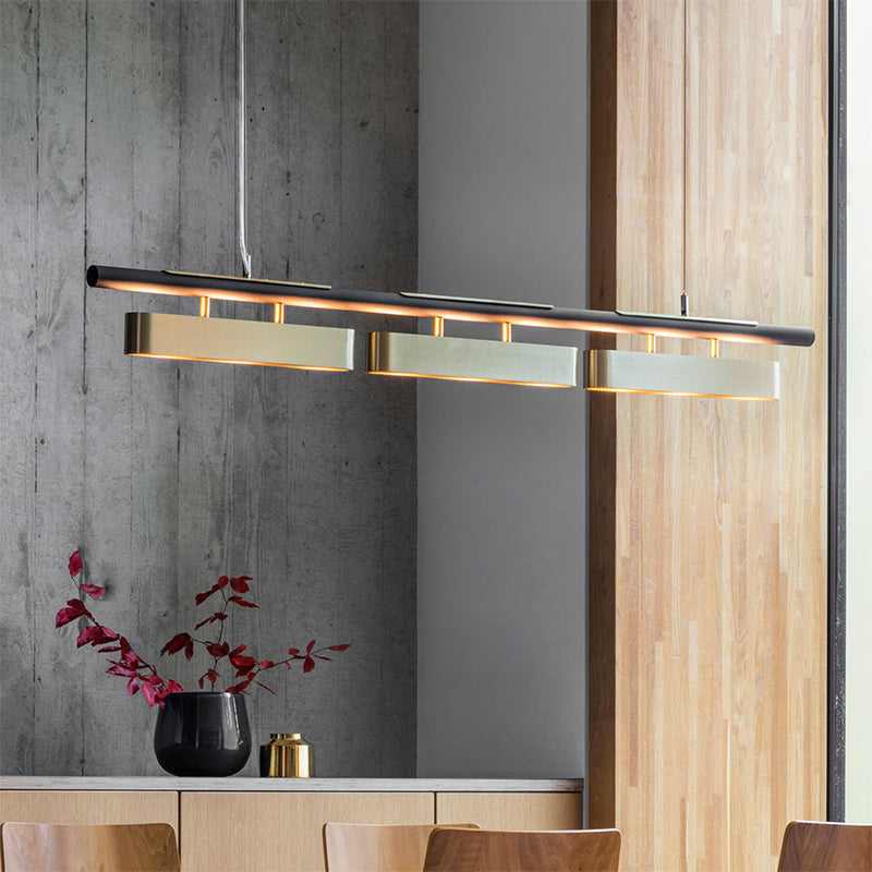 Rectangle Island Light Fixture Modern Restaurant LED Hanging Lamp with Metal Shade