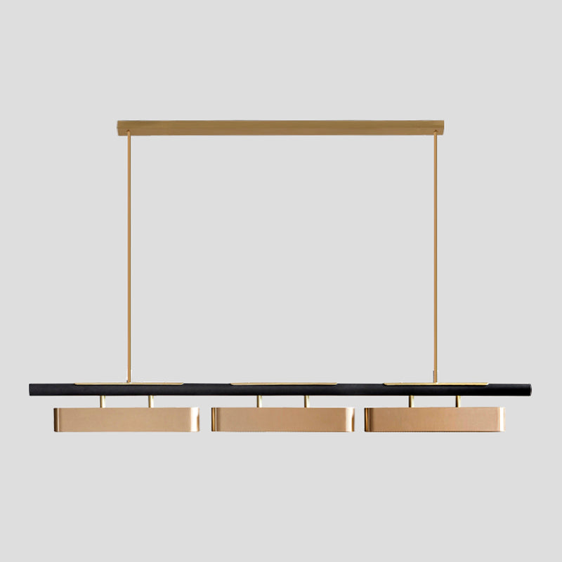 Rectangle Island Light Fixture Modern Restaurant LED Hanging Lamp with Metal Shade